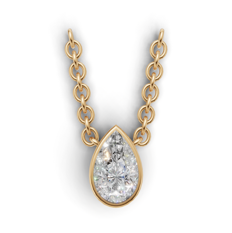 Pear Lab Grown Diamond Bezel Pendant