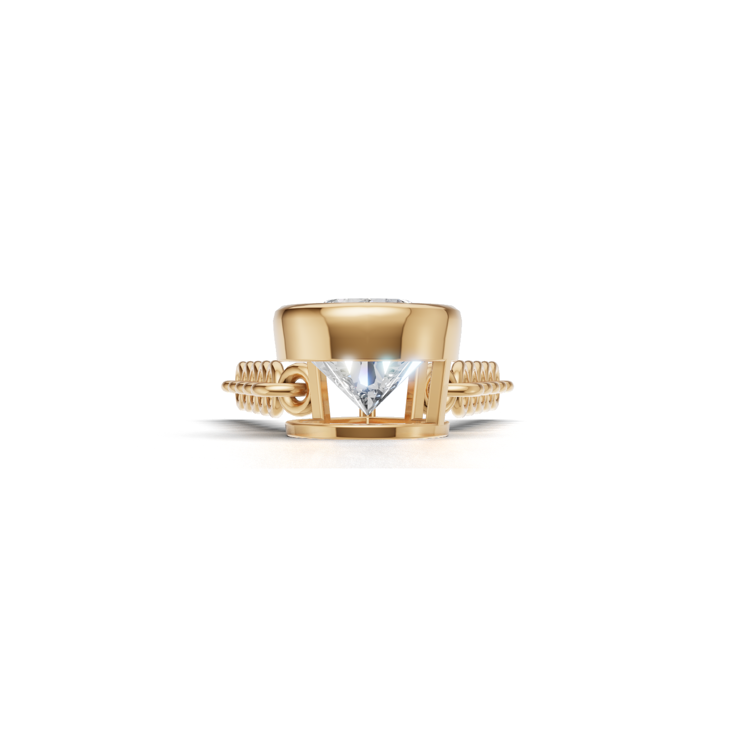 Pendant Pear Bezel K14 Yellow Gold 1ct