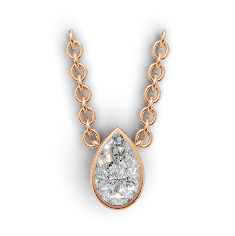 Pear Lab Grown Diamond Bezel Pendant