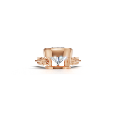 Pendant Pear Bezel K18 Pink Gold 1ct