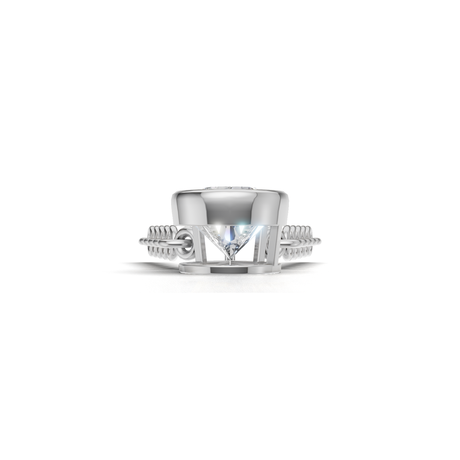 Pendant Pear Bezel 18k White Gold 1ct