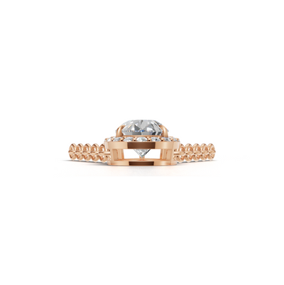 Pendant Pear Halo K18 Pink Gold 1ct