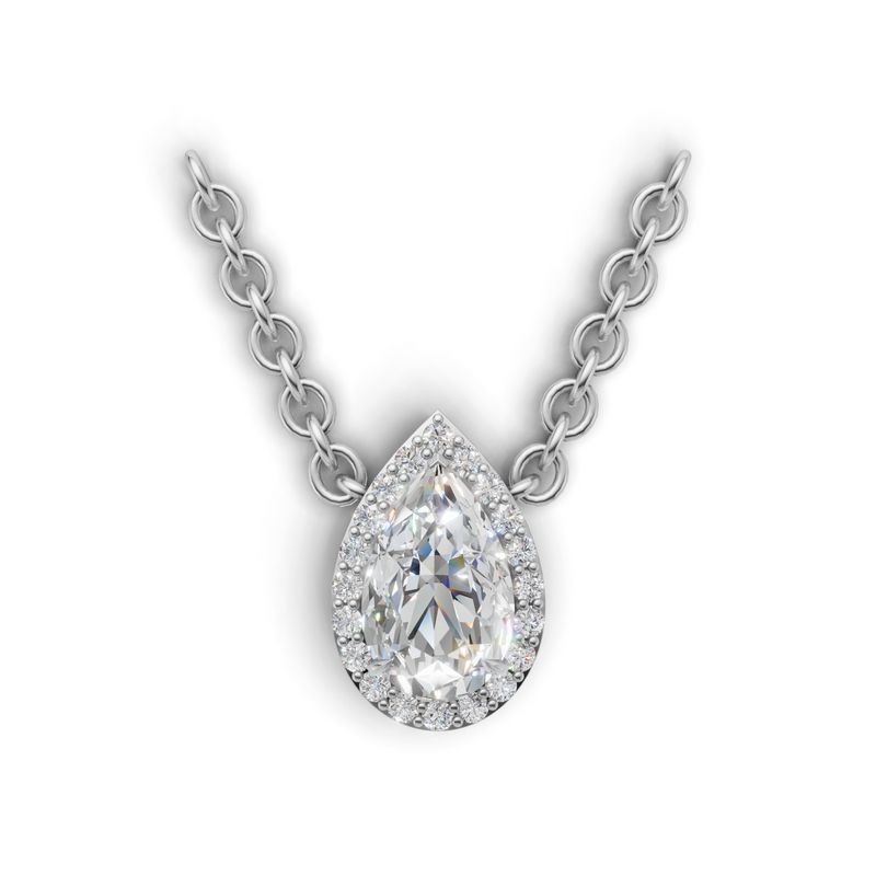 Pear Lab Grown Diamond Halo Pendant