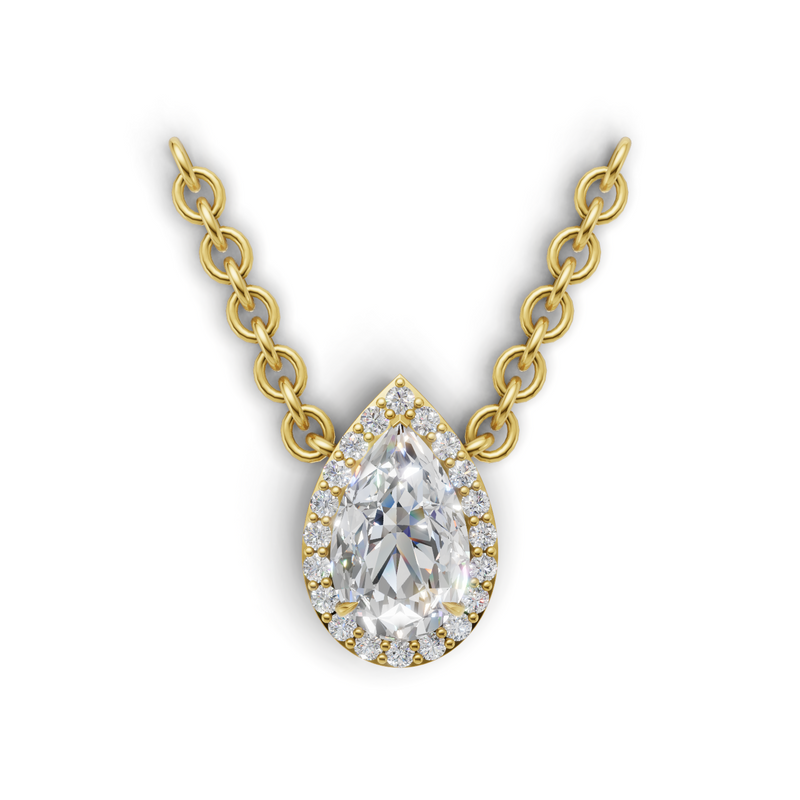 Pear Lab Grown Diamond Halo Pendant