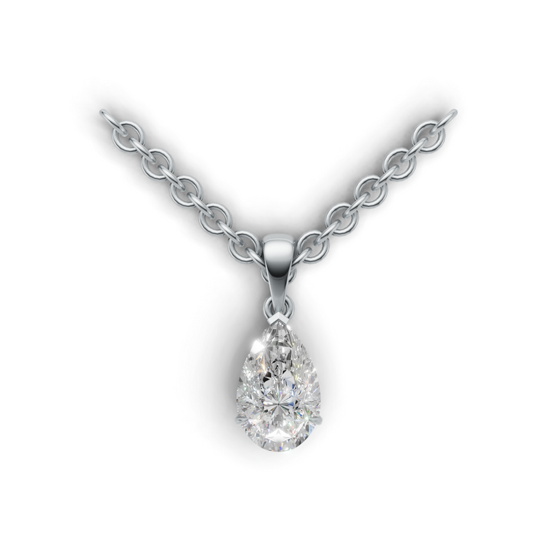 Pear Lab Grown Diamond Solitaire Pendant