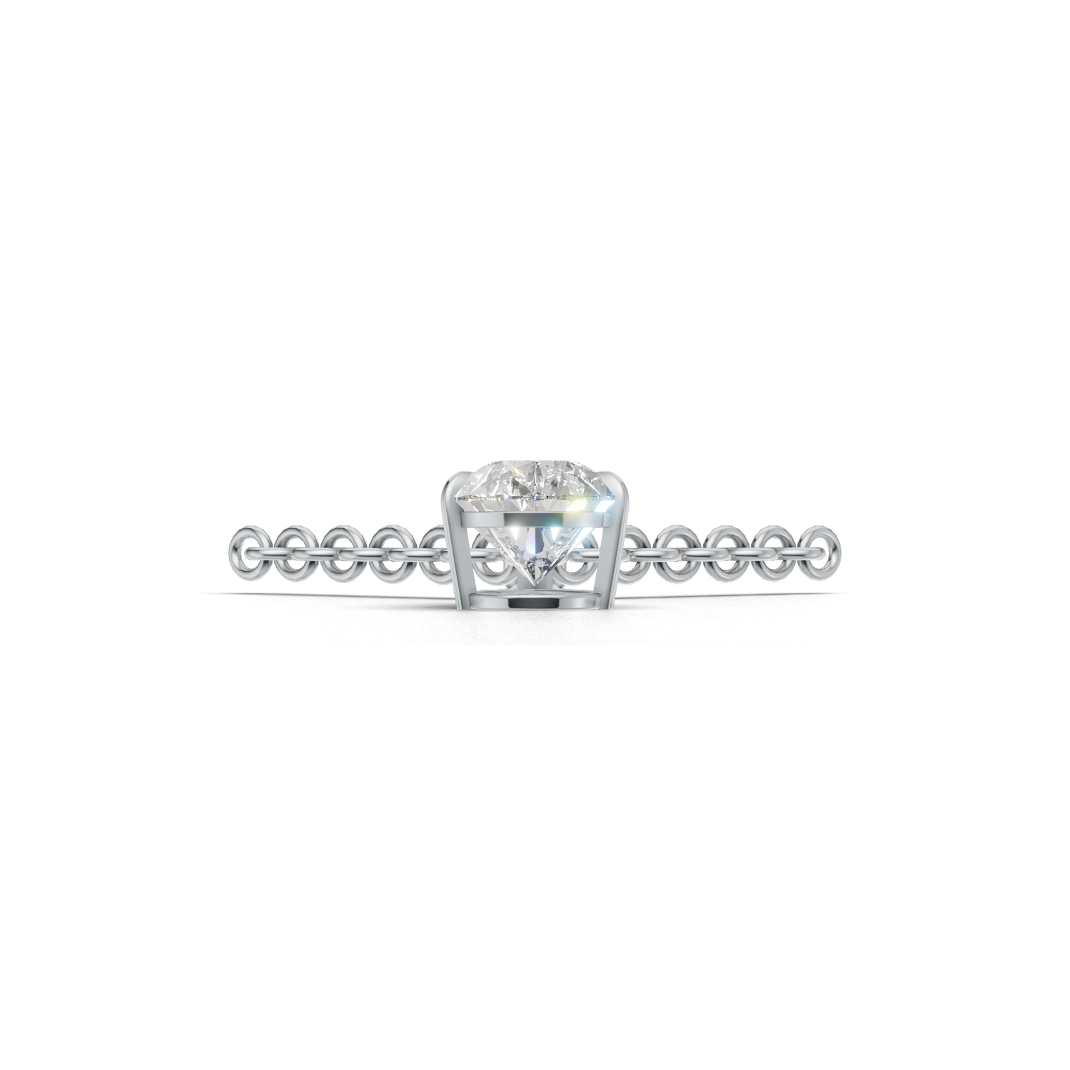 Pendant Pear Solitaire K14 White Gold 1ct