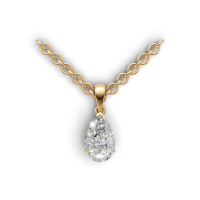 Pendant Pear Solitaire K14 Yellow Gold 1ct
