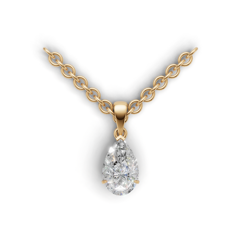 Pear Lab Grown Diamond Solitaire Pendant