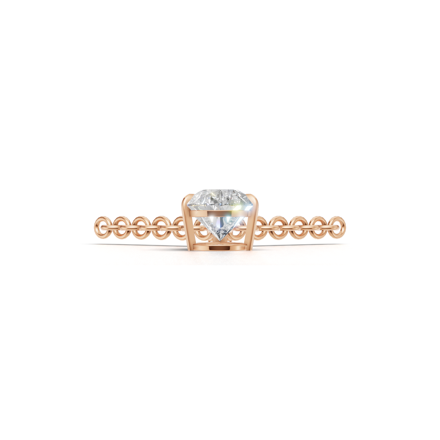 Pendant Pear Solitaire K18 Pink Gold 1ct