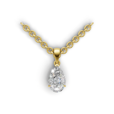 Pendant Pear Solitaire 18k Yellow Gold 1ct