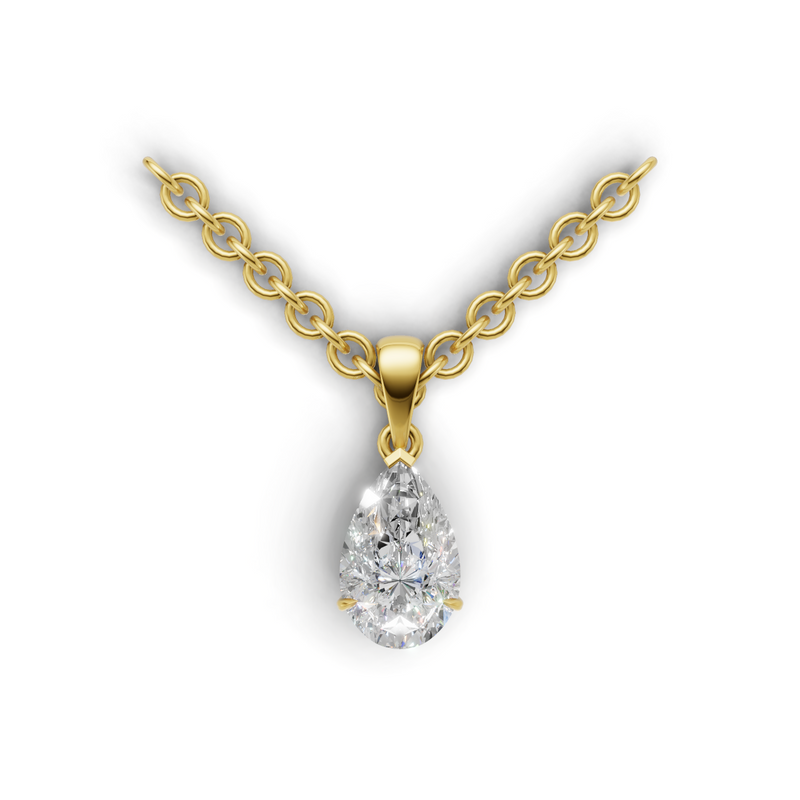 Pear Lab Grown Diamond Solitaire Pendant