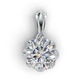 Portuguese Cut Lab Grown Diamond Solitaire Pendant