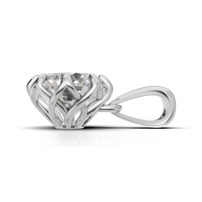 Portuguese Cut Pendant Solitaire 18k White Gold 1ct