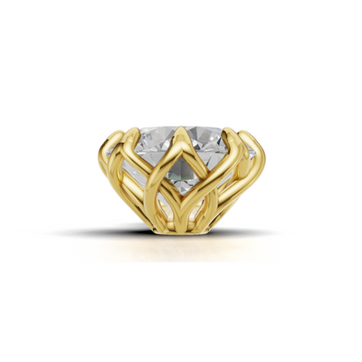 Portuguese Cut Pendant Solitaire 18k Yellow Gold 1ct