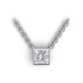 Princess Lab Grown Diamond Bezel Pendant