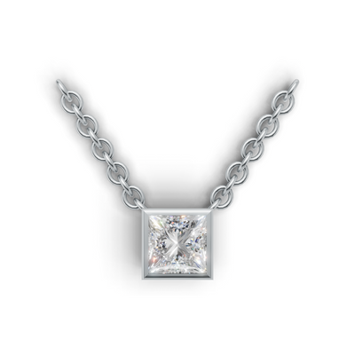 Pendant Princess Bezel K14 White Gold 1ct