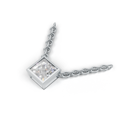 Pendant Princess Bezel K14 White Gold 1ct