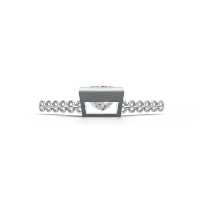 Pendant Princess Bezel K14 White Gold 1ct