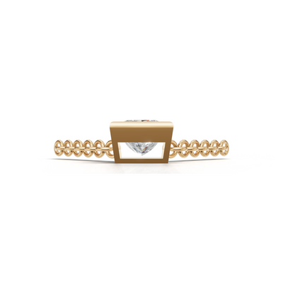 Pendant Princess Bezel K14 Yellow Gold 1ct