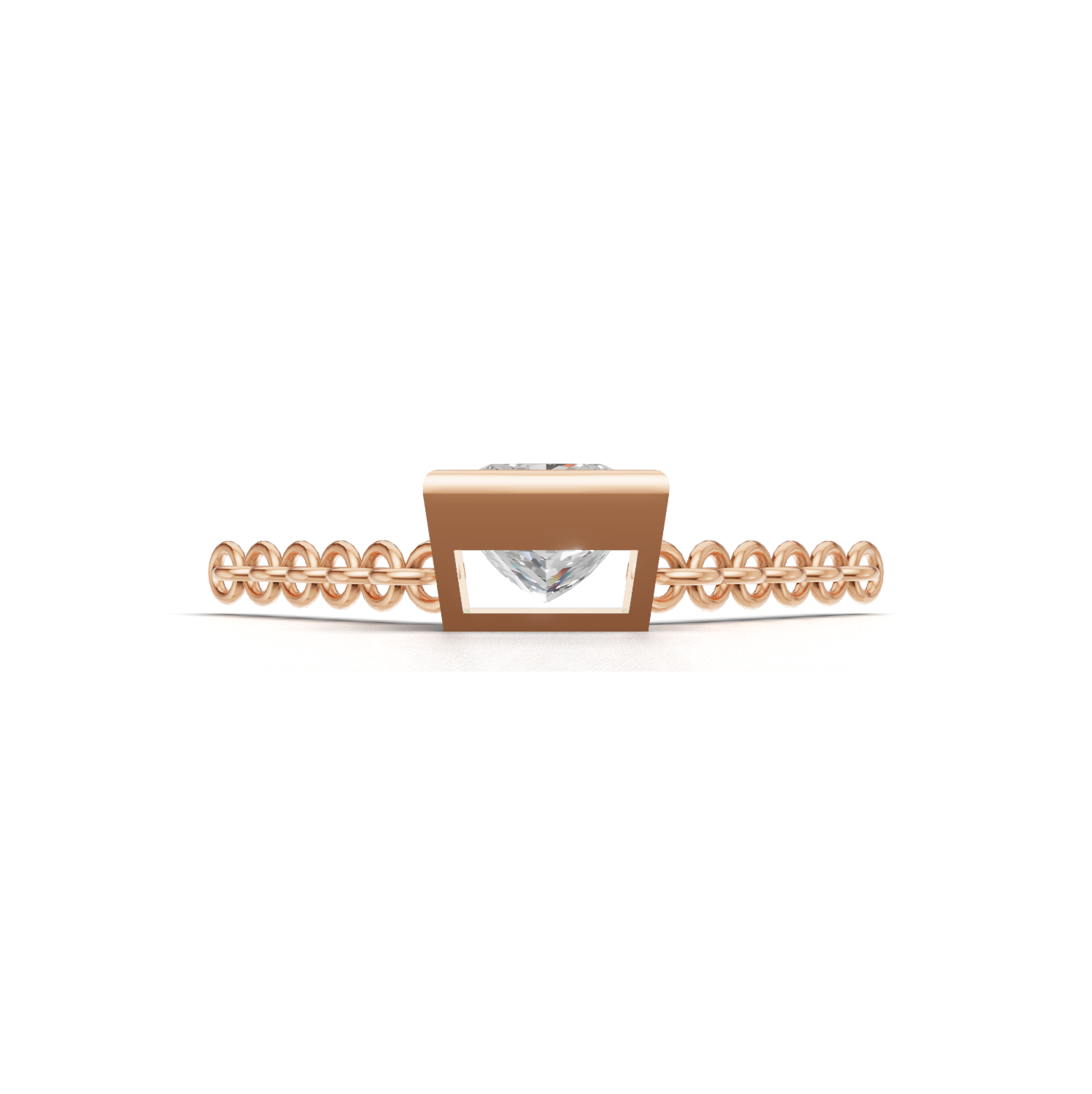 Pendant Princess Bezel K18 Pink Gold 1ct