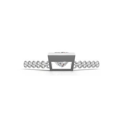 Pendant Princess Bezel 18k White Gold 1ct