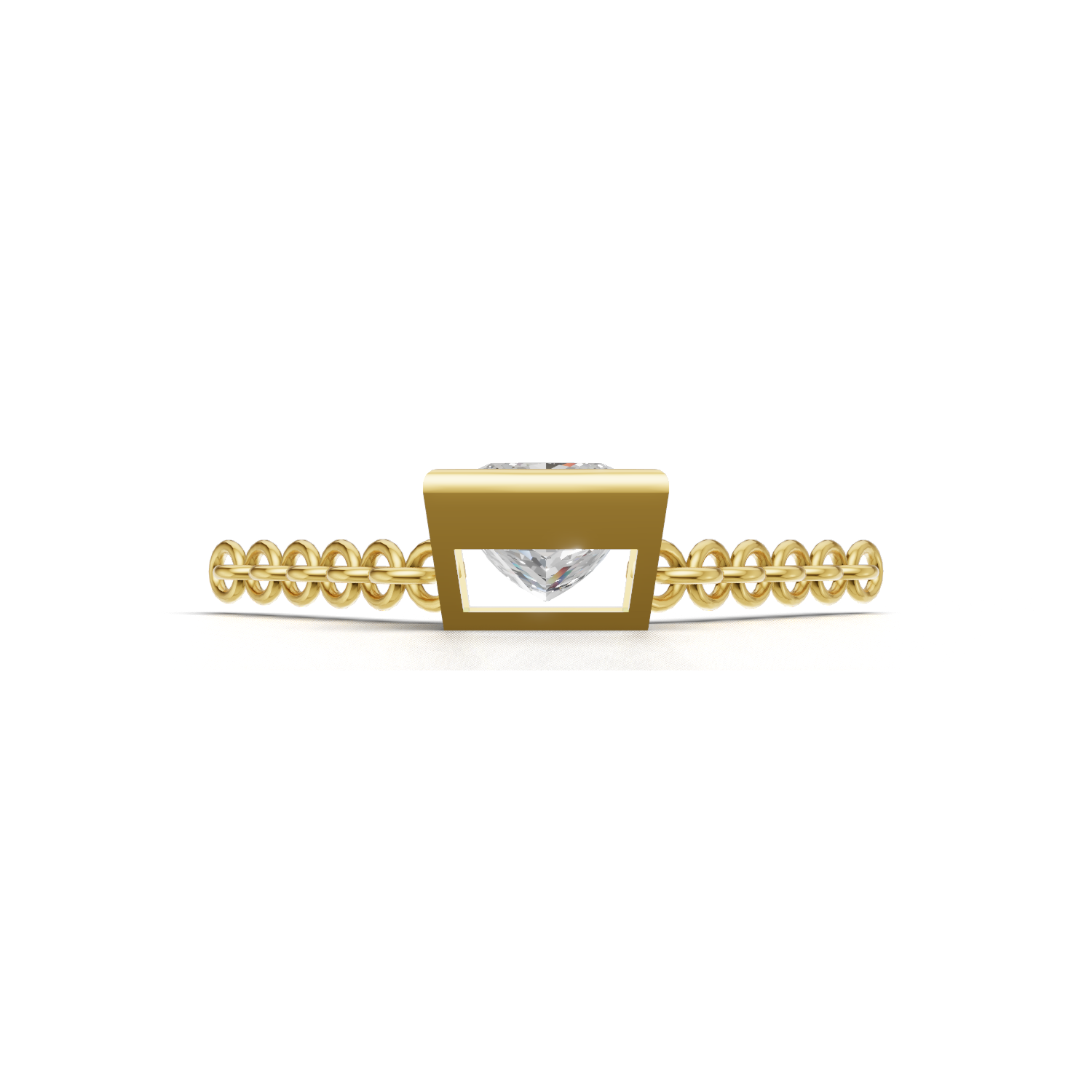 Pendant Princess Bezel 18k Yellow Gold 1ct