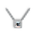 Princess Lab Grown Diamond Halo Pendant