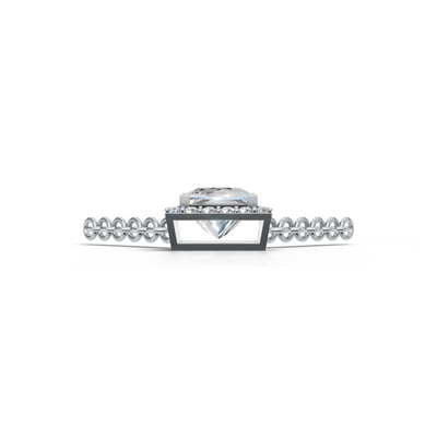 Pendant Princess Halo K14 White Gold 1ct