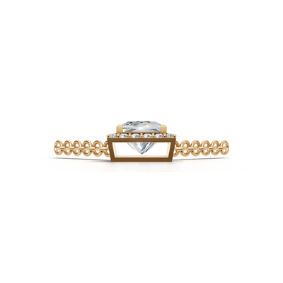 Pendant Princess Halo K14 Yellow Gold 1ct