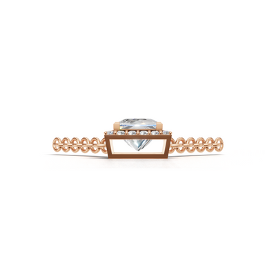 Pendant Princess Halo K18 Pink Gold 1ct