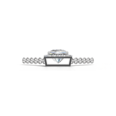 Pendant Princess Halo 18k White Gold 1ct