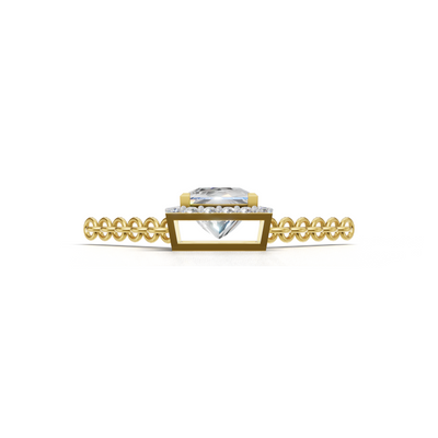 Pendant Princess Halo 18k Yellow Gold 1ct