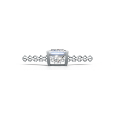 Pendant Princess Solitaire K14 White Gold 1ct