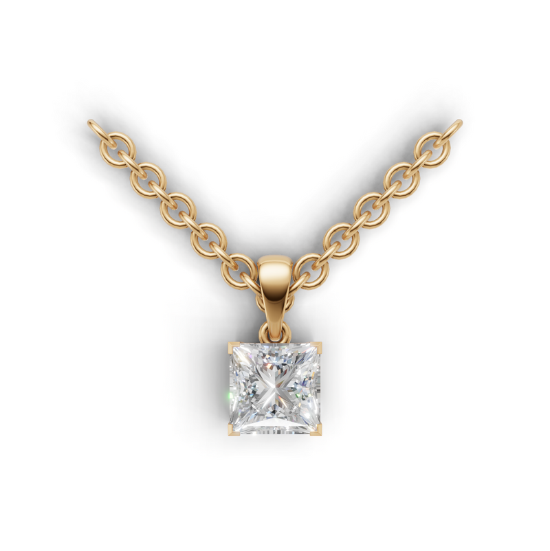 Princess Lab Grown Diamond Solitaire Pendant
