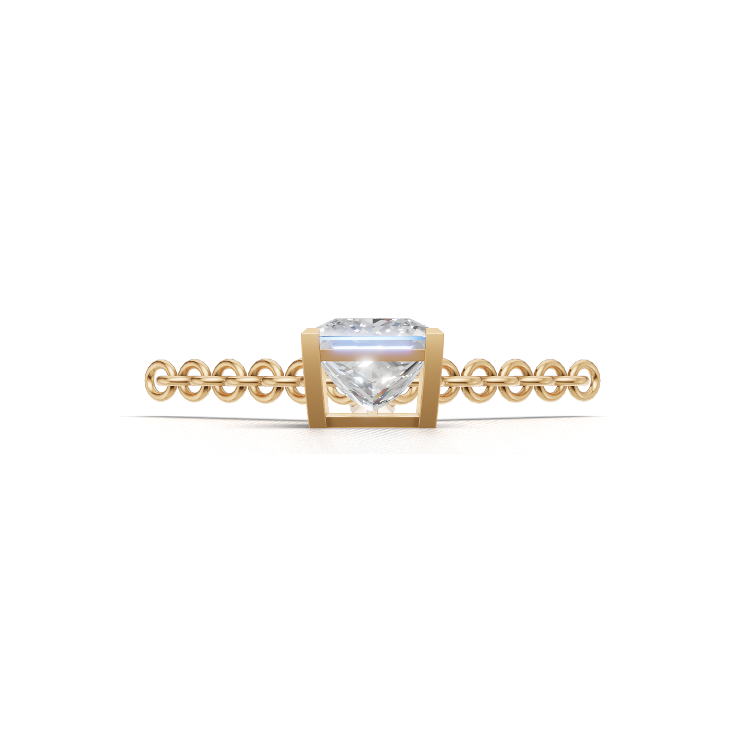 Pendant Princess Solitaire K14 Yellow Gold 1ct