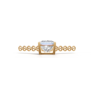Pendant Princess Solitaire K14 Yellow Gold 1ct
