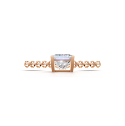 Pendant Princess Solitaire K18 Pink Gold 1ct
