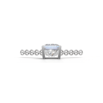 Pendant Princess Solitaire 18k White Gold 1ct