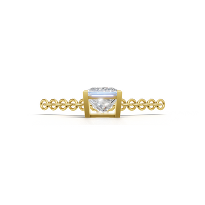 Pendant Princess Solitaire 18k Yellow Gold 1ct