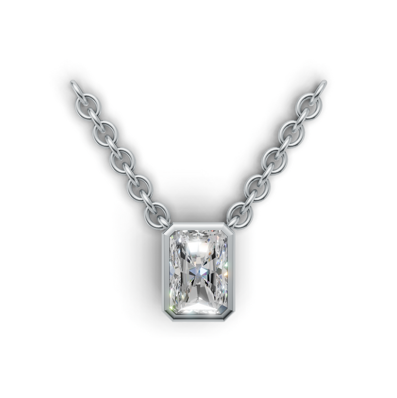 Radiant Lab Grown Diamond Bezel Pendant