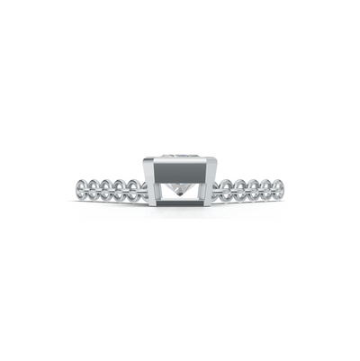 Pendant Radiant Bezel K14 White Gold 1ct