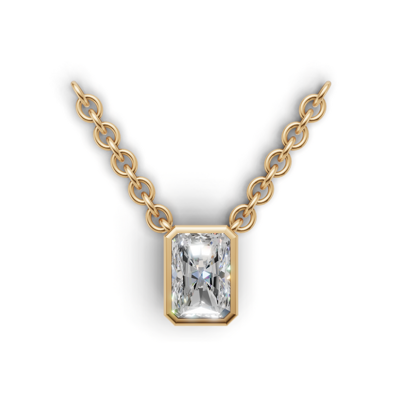 Radiant Lab Grown Diamond Bezel Pendant