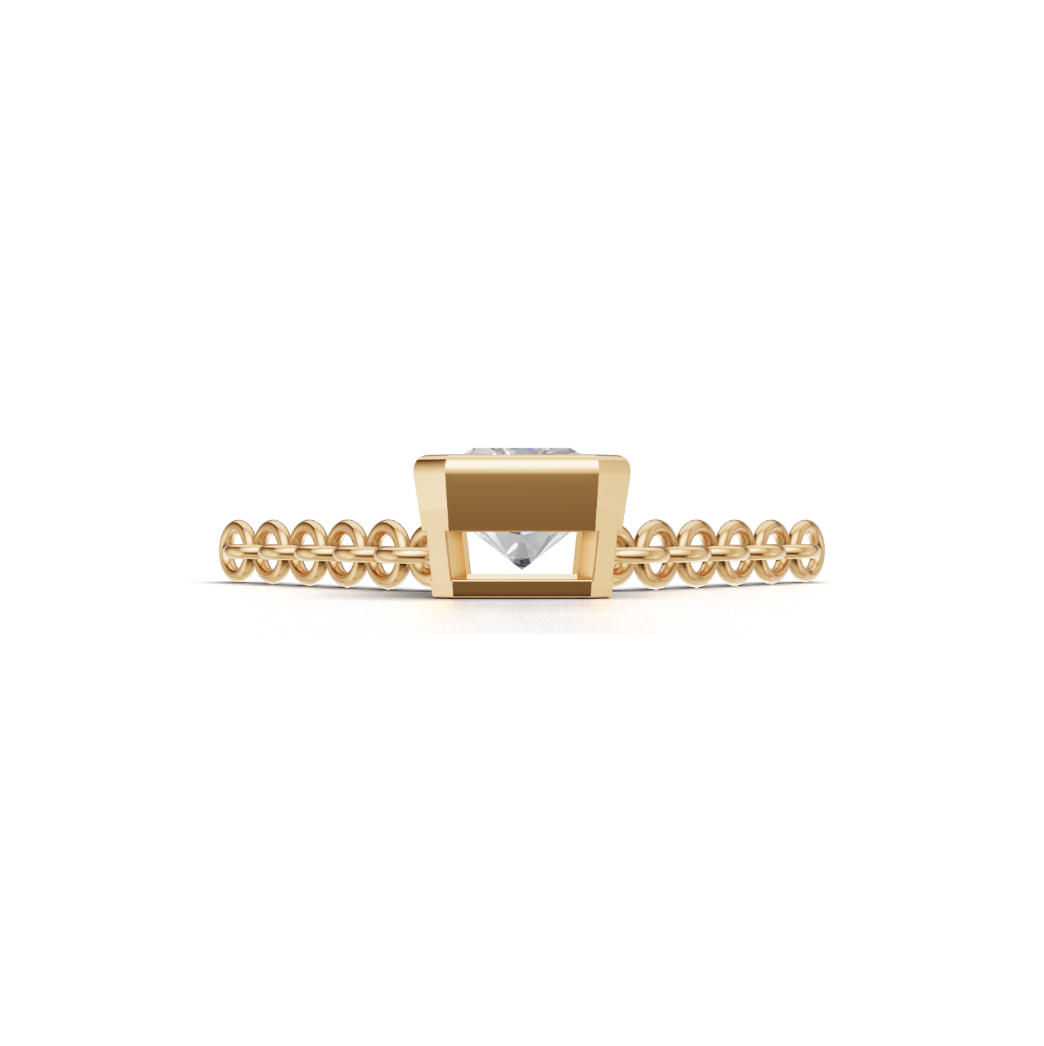 Pendant Radiant Bezel K14 Yellow Gold 1ct