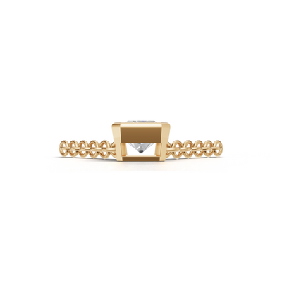 Pendant Radiant Bezel K14 Yellow Gold 1ct