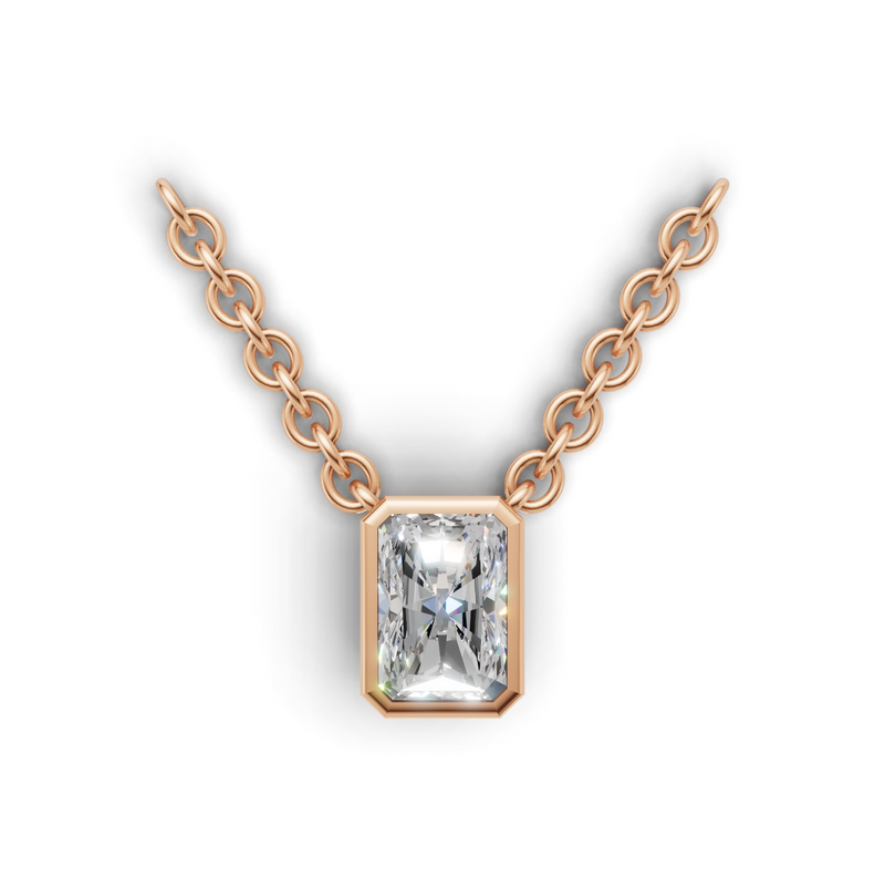 Radiant Lab Grown Diamond Bezel Pendant