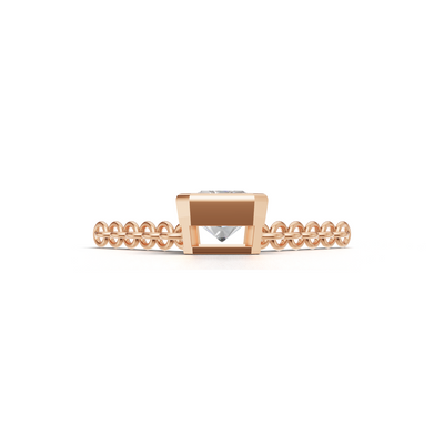 Pendant Radiant Bezel K18 Pink Gold 1ct