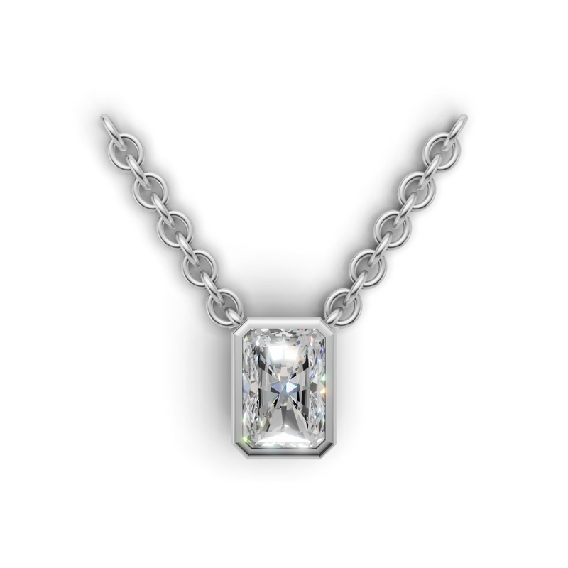 Radiant Lab Grown Diamond Bezel Pendant