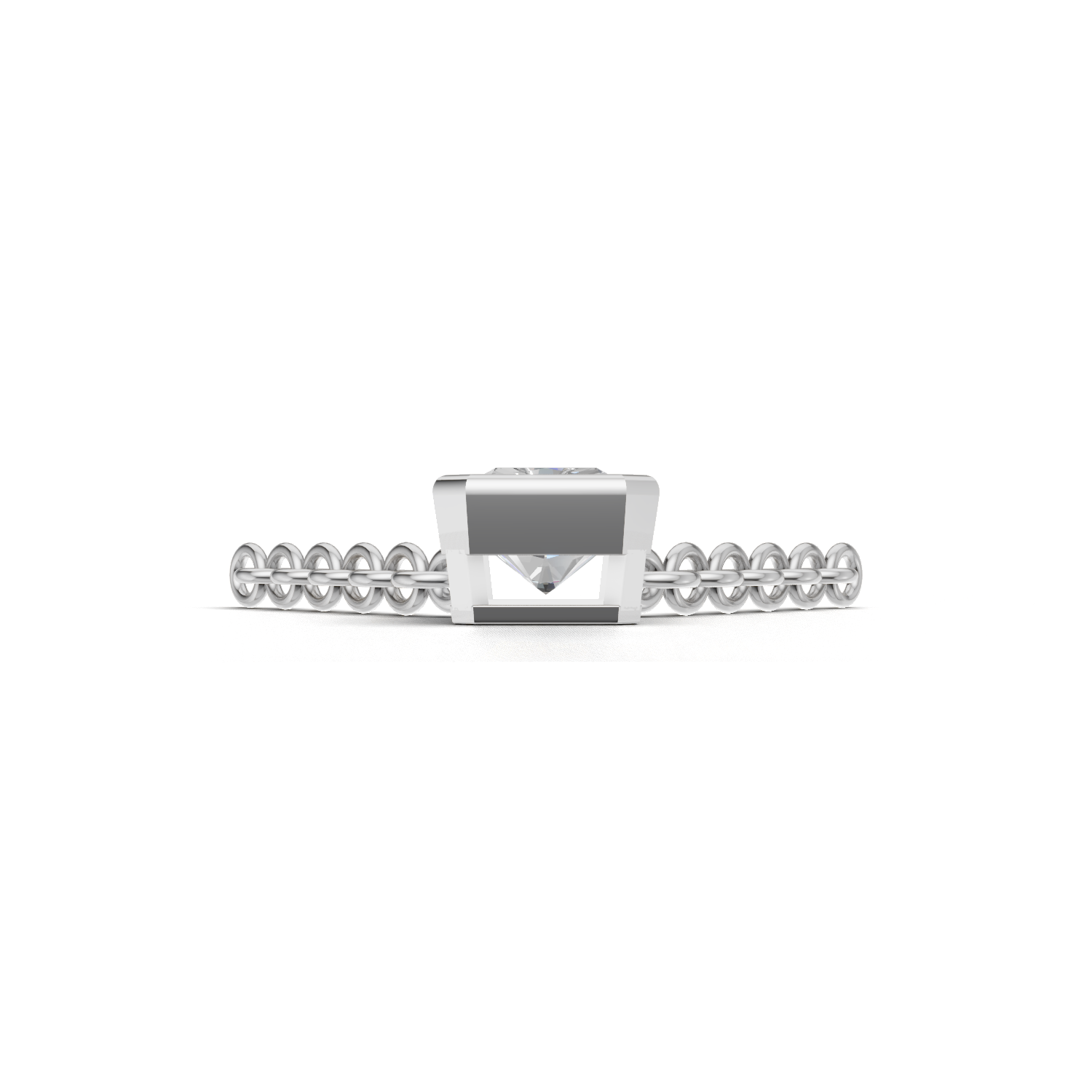 Pendant Radiant Bezel 18k White Gold 1ct