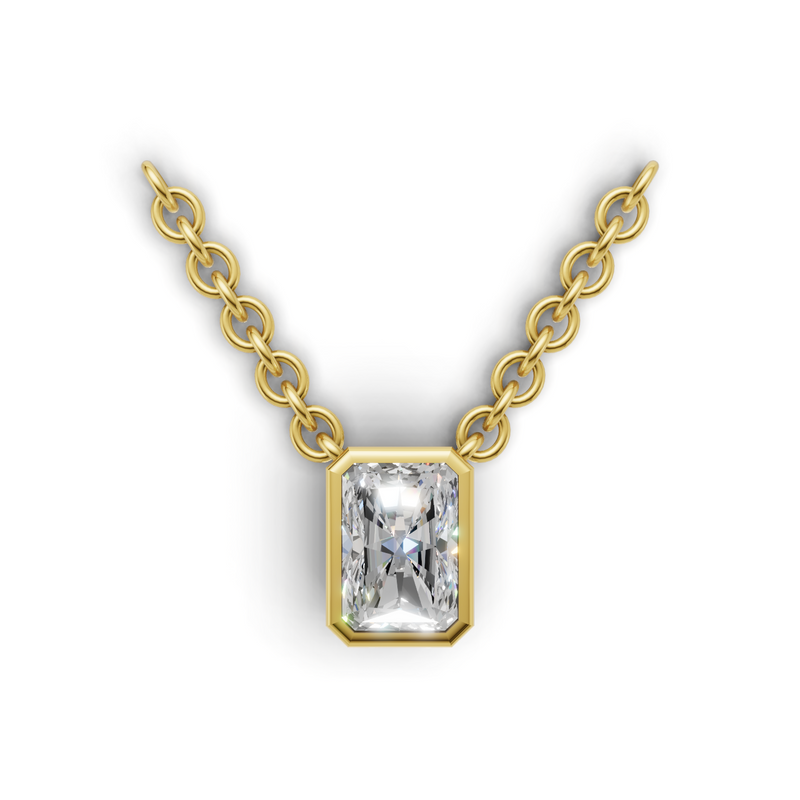 Radiant Lab Grown Diamond Bezel Pendant