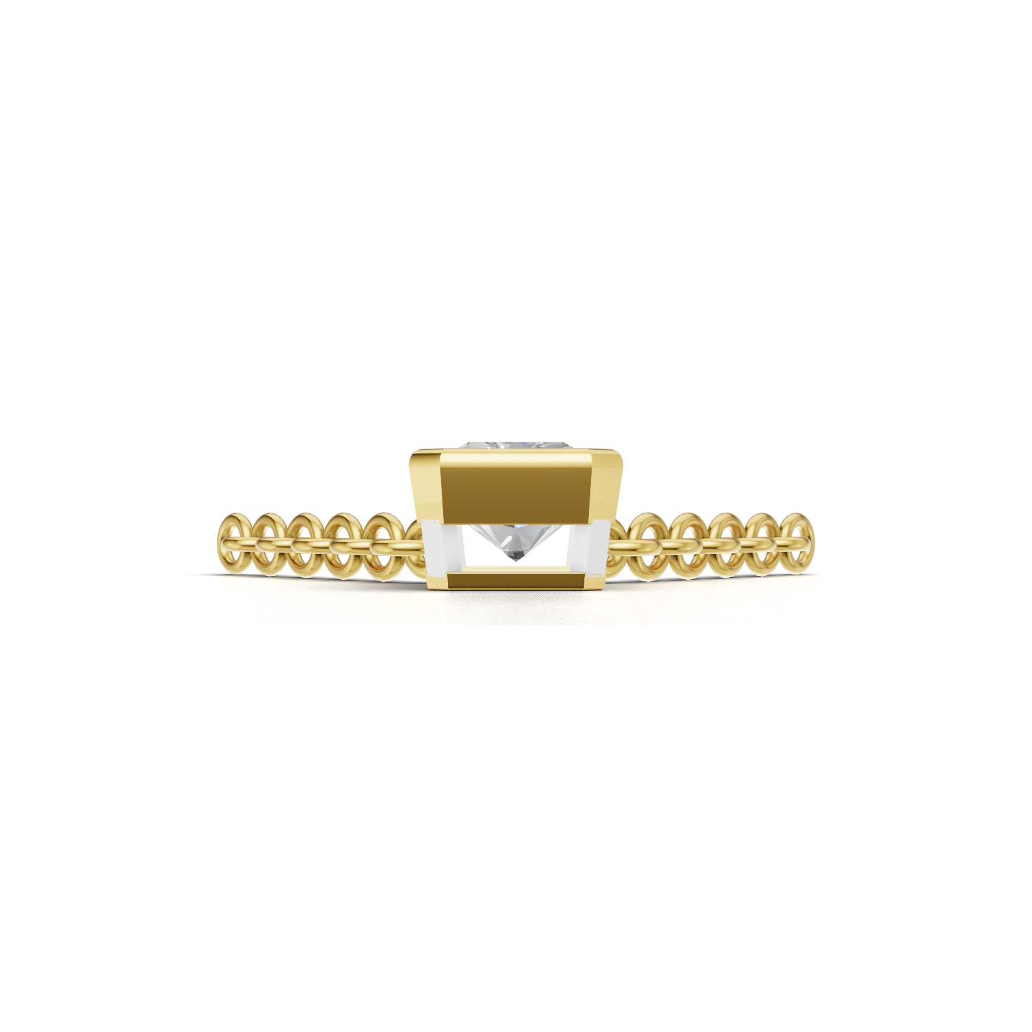 Pendant Radiant Bezel 18k Yellow Gold 1ct